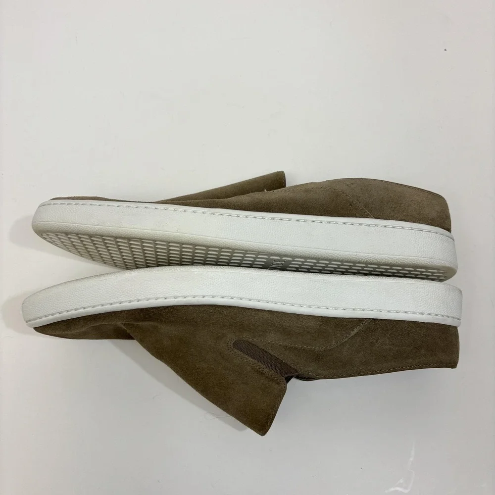 Vince Slip On Suede Leather Shoes Womens‎ Size 8 38 Beige Casual Flats Sneakers